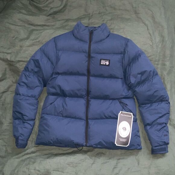 nwt mountain hardwear‎ nevadan down jacket puffer large blue navy outer dark - Picture 6 of 15